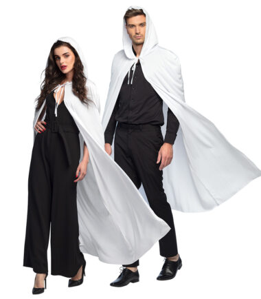 White Velour Hooded Cape
